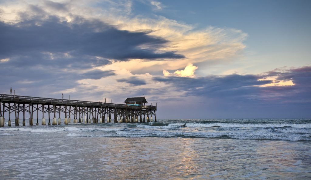 Cocoa Beach Online, VIEW OF OCEAN AND FISHING PIER FROM BEACH