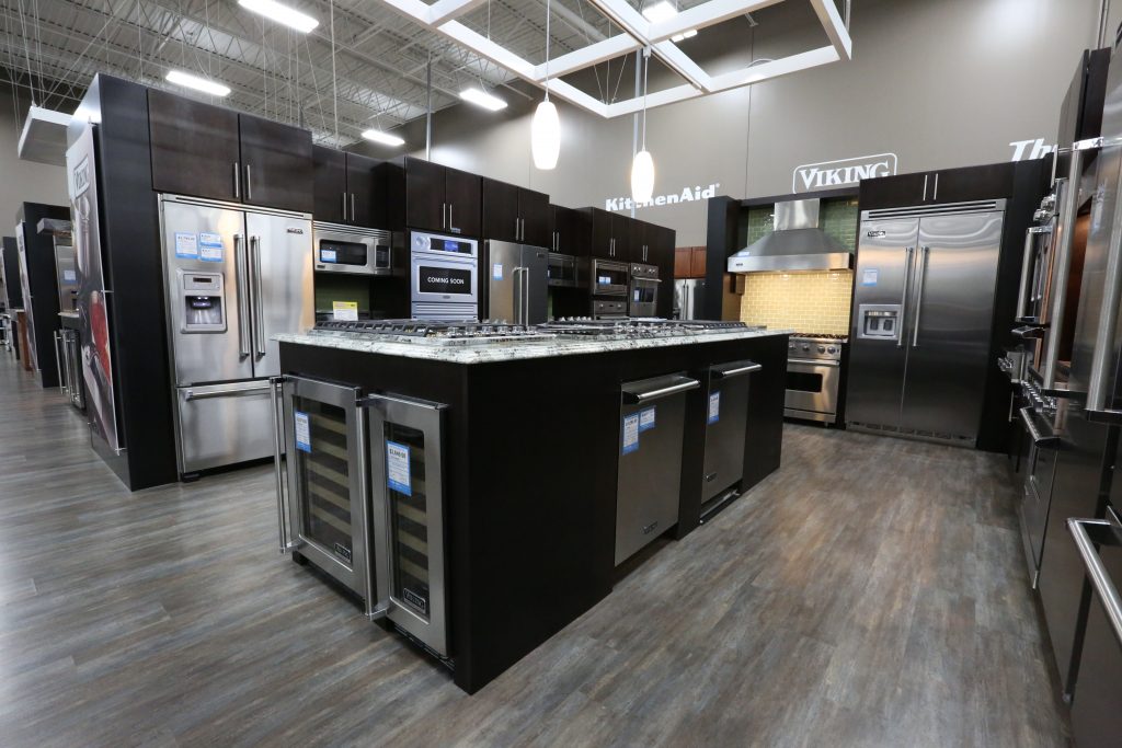Kitchen Stores Online inside kitchen store showing kitchen cabinets and kitchen appliances for sale