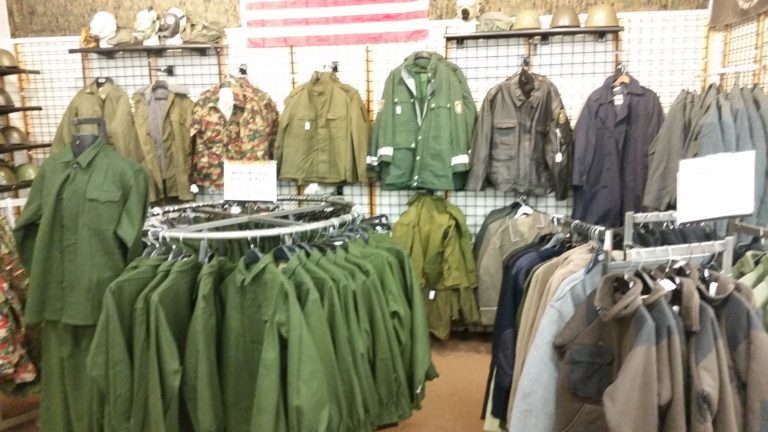 Surplus Stores Online, inside surplus store with army navy surplus gear