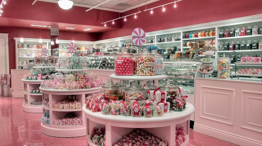 inside a candy shop with wide selection of candy