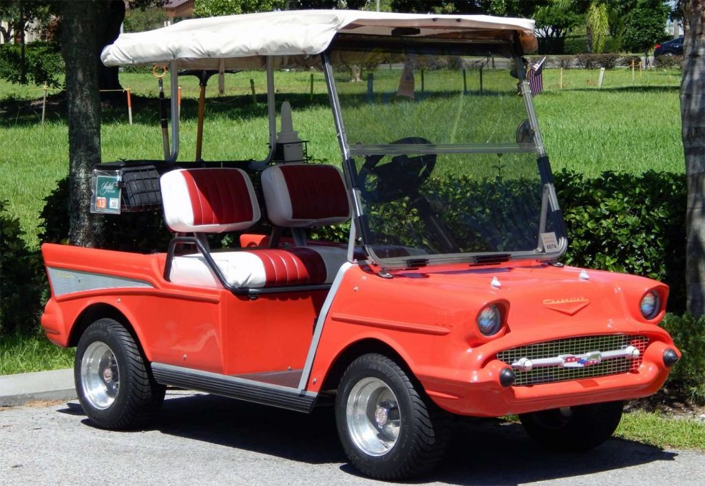 custom golf cart red white