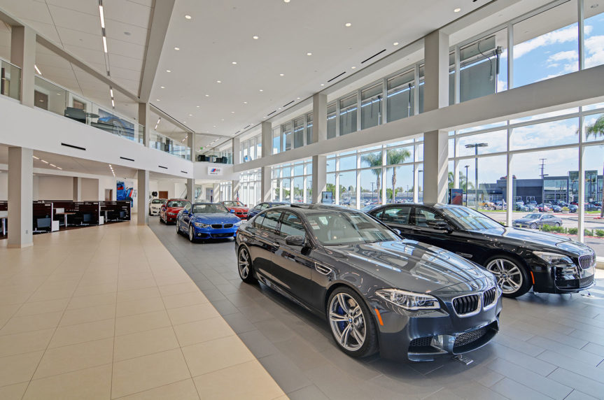 New Car Dealers Online, inside new car showroom