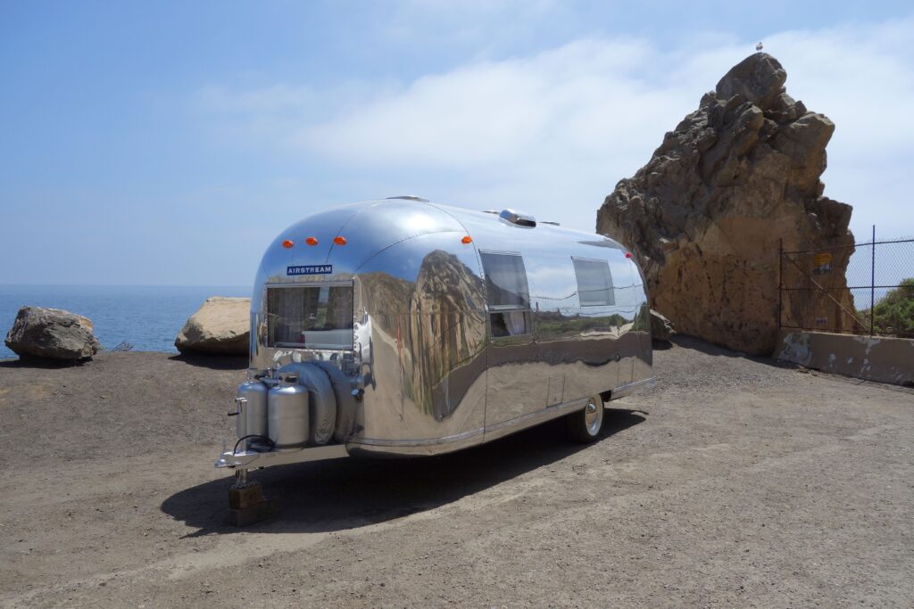 Used Campers Online, used airstream camper off California coast