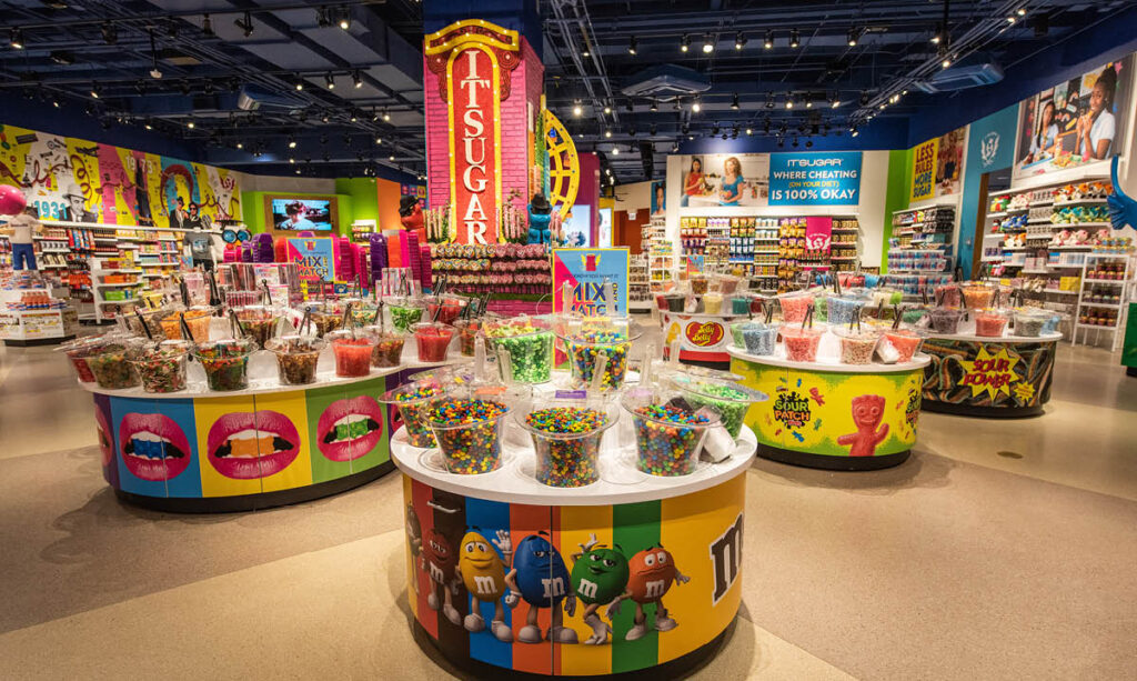 candy outlets, inside candy shop with wide selection of candies