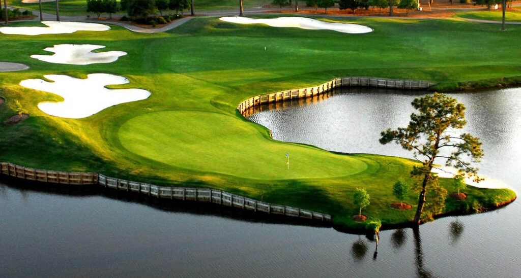 grand strand beaches, golf course waterfront hole
