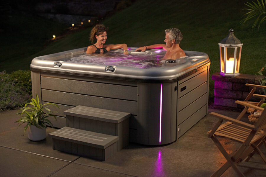 hot tub outlets, couple sitting inside hot tub